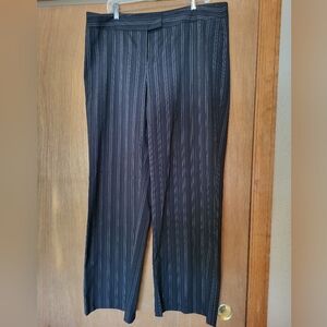 Women's Black Pinstripe Pants, Size 18